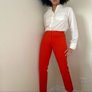 Theory fire opal cropped dress pants